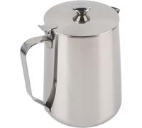 HAOHIZE Pichet à mousse de lait, récipient à lait Tasse à café en acier inoxydable Tasse Pichet à mousse de lait avec couvercle pour café au lait Art pour cuisine de bureau (250ml)