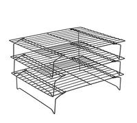HAOHIZE Plaque à pâtisserie avec ensemble de grilles de refroidissement, grille de refroidissement à trois couches en acier inoxydable, plateau de cuisson antiadhésif, ensemble de