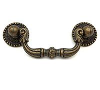 HAOJIazx Poignée de tiroir à bascule en bronze antique de 3 po CC, style vintage, quincaillerie de bouton d'armoire, centres de 76 mm (n° 25)(2.5" (64 mm) Centers)