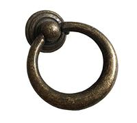 HAOJIazx Poignées de tiroir à anneau en bronze antique foncé de 3,5" et 4,25" CC, poignées pivotantes, boutons d'armoire, quincaillerie d'aspect vintage, centres de 3 1/2" et 4 1/4" (n° 75)(Larger Rin
