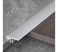 HAOKKV Aluminium Barre Décorative, Bande De Transition De Plancher, Baguette De Recouvrement en Aluminium Anodisé pour Joindre Les Espaces De Plancher(Gray,0.6cm*90cm)