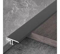 HAOKKV Aluminium Barre Décorative, Bande De Transition De Plancher, Baguette De Recouvrement en Aluminium Anodisé pour Joindre Les Espaces De Plancher(Black,0.8cm*90cm)