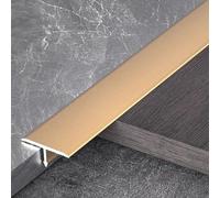 HAOKKV Aluminium Barre Décorative, Bande De Transition De Plancher, Baguette De Recouvrement en Aluminium Anodisé pour Joindre Les Espaces De Plancher(Gold,0.6cm*90cm)