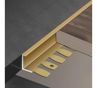 HAOKKV Bandes De Transition De Sol en Aluminium-Flexibles pour Profilés D'extrémité, Protection des Angles De Sol, Transitions Moquette-carrelage(Gold,1.5cm*90cm(3pcs))