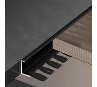HAOKKV Bandes De Transition De Sol en Aluminium-Flexibles pour Profilés D'extrémité, Protection des Angles De Sol, Transitions Moquette-carrelage(Black,0.9cm*90cm(3pcs))
