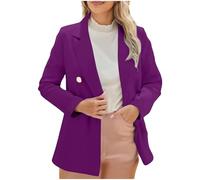 HAOLEI Blazer Femme Chic Et ÉLéGant Col Revers Manches Longues Boutonné De Bureau Veste Femme Mi Saison D’Affaires Classique Cardigan Blouson DéContractéS Automne Blazer Travail Quotidien