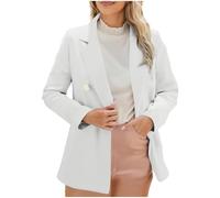 HAOLEI Blazer Femme Chic Et ÉLéGant Col Revers Manches Longues Boutonné De Bureau Veste Femme Mi Saison D’Affaires Classique Cardigan Blouson DéContractéS Automne Blazer Travail Quotidien