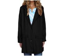 HAOLEI Blazer Femme Veste De Costume Chic ÉLéGant Manches Longues Grandes Tailles Couleur Unie Cardigan Bouton Ol Bureau Affaires DéContracté Veste Ouvert Manteau Jacket Blouson Long Pour Le Travail