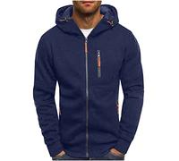 HAOLEI Sweat à Capuche Homme Zippé Hoodie DéContracté LéGer Manches Longues Sportswear Sweat Couleur Unie VêTements Casual Fermeture ÉClair Sweaters Automne Hiver Chaud Cardigan Jacket avec Poche