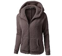 HAOLEI Sweats à Capuche Femme Polaire Veste Zippé Sweatshirt Unicolore Chaud Coton Causal Automne Hiver Mode Chic Outerwear DoubléE Manteau à Manche Longue DéContractéE Outwear Blouson
