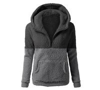 HAOLEI Sweats à Capuche Femme Polaire Veste Zippé Sweatshirt Unicolore Chaud Coton Causal Automne Hiver Mode Chic Outerwear DoubléE Manteau à Manche Longue DéContractéE Outwear Blouson