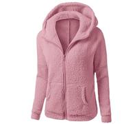 HAOLEI Sweats à Capuche Femme Polaire Veste Zippé Sweatshirt Unicolore Chaud Coton Causal Automne Hiver Mode Chic Outerwear DoubléE Manteau à Manche Longue DéContractéE Outwear Blouson