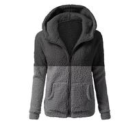 HAOLEI Sweats à Capuche Femme Polaire Veste Zippé Sweatshirt Unicolore Chaud Coton Causal Automne Hiver Mode Chic Outerwear DoubléE Manteau à Manche Longue DéContractéE Outwear Blouson