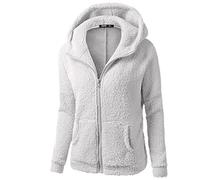 HAOLEI Sweats à Capuche Femme Polaire Veste Zippé Sweatshirt Unicolore Chaud Coton Causal Automne Hiver Mode Chic Outerwear DoubléE Manteau à Manche Longue DéContractéE Outwear Blouson
