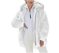 HAOLEI Veste Femme Polaire Chaud Sweat à Capuche ZippéE à Capuche Doublure Hoodies Sweatshirt Hiver Manteau en Peluche ÉPaissir Doux Chic Ample DéContractéE Outwear Blouson