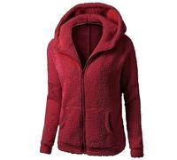 HAOLEI Veste Polaire Femme avec Capuche Sweats Femme Doublé Polaire Manteaux Zippé Doudoune Unicolore Chaud Hiver Chic Outerwear Manches Longues Veste avec Poches Décontractée Manteaux Et Blousons