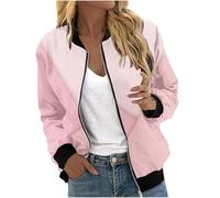 HAOLEI VêTements Amazon Bomber Fleuri Veste Femme Blouson Bombers Femme Vintage Imprimé Fleur Léger Manteau De Moto Jacket Baseball Collège Veste Sweatshirt Zippé Court Mode Casual Sport Outwear