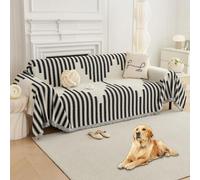 HAOMAIJIA Housse de canapé bohème pour canapé à 3 Coussins - Adaptée aux Animaux domestiques, Douce, épaisse, antidérapante - Housse Lavable pour canapé sectionnel en Forme de L (Noir, 231,1 x 340,4