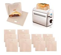 HAOMEEDUO 12 Pièces Sac pour Grille Pain Réutilisable Sac pour Toaster 16*16.5cm 17*19cm et Sac Sandwich Papier Grille-pain Sacs Anti-adhésifs Sachets de Pain pour Pâtisseries Pizza Sandwichs Saucisse