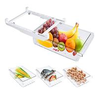 HAOMEEDUO Organisateur de Réfrigérateur Boîte de Rangement pour Réfrigérateur Bac Organisateur Frigo Rangement Frigo Transparent Tiroir de Réfrigérateur Extensible pour Fruit Légume, 30 * 20 * 9.5cm