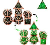 HAOMEJA Jeu de dés DND en métal à changement de couleur pour jeu de rôle à appliquer aux donjons et dragons (noir à vert)