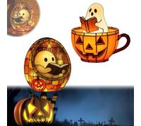 haomingouzhou Lampe de bain fantôme Halloween, lampe de lecture fantôme, jolie lampe LED pour décoration de salle de bain, veilleuse effrayante pour la lecture (A+C)