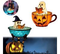 haomingouzhou Lampe de bain fantôme Halloween, lampe de lecture fantôme, jolie lampe LED pour décoration de salle de bain, veilleuse effrayante pour la lecture (C+D)