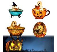 haomingouzhou Lampe de bain fantôme Halloween, lampe de lecture fantôme, jolie lampe LED pour décoration de salle de bain, veilleuse effrayante pour la lecture (4 PCS)