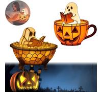 haomingouzhou Lampe de bain fantôme Halloween, lampe de lecture fantôme, jolie lampe LED pour décoration de salle de bain, veilleuse effrayante pour la lecture (B+C)