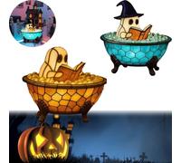 haomingouzhou Lampe de bain fantôme Halloween, lampe de lecture fantôme, jolie lampe LED pour décoration de salle de bain, veilleuse effrayante pour la lecture (B+D)