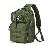 HAOMUK Sac à bandoulière tactique militaire, sac à dos Rover EDC, sac d'assaut Molle, vert, pro