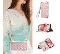 HAONANDE Coque Portefeuille pour Realme C75 4G/Realme C75 5G/Realme C71, Étui Folio en Cuir avec Porte-Cartes, Poche Zippée, Bandoulière, Magnétique, Support, Coque Antichoc Élégante Femme Or Rose