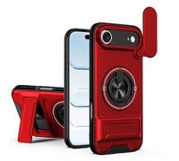 HAONANDE Coque pour Motorola Signature 5G avec 360 Anneau Support magnétique, Étui Militaire Antichoc Protection avec Cache caméra Coulissant Housse Compatible avec MagSafe Rouge