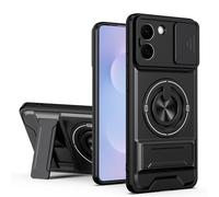 HAONANDE Coque pour OnePlus 15R 5G/OnePlus Ace 6T avec 360 Anneau Support magnétique, Étui Militaire Antichoc Protection avec Cache caméra Coulissant Housse Compatible avec MagSafe Noir