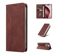 HAONANDE Coque pour Oppo Realme C30 Étui à Rabat Clapet en Cuir Flip Folio Portefeuille Pochette Case avec Magnétique Fentes de Cartes Béquille, Housse Protection Antichoc Café