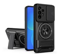 HAONANDE Coque pour Samsung Galaxy A52 4G/5G/Galaxy A52s 5G avec 360 Anneau Support magnétique, Étui Militaire Antichoc Protection avec Cache caméra Coulissant Housse Compatible avec MagSafe Noir