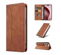 HAONANDE Coque pour Samsung Galaxy M20 Étui à Rabat Clapet en Cuir Flip Folio Portefeuille Pochette Case avec Magnétique Fentes de Cartes Béquille, Housse Protection Antichoc Marron