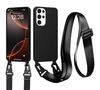 HAONANDE Coque pour Samsung Galaxy S26 Ultra avec Cordon de Collier lanière bandoulière réglable, Housse Fin Silicone TPU Mate Antichoc Étui renforcés de Protection Lanyard Case Noir