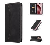 HAONANDE Coque pour Vivo Y19/U3/Y55S Étui à Rabat Clapet en Cuir Flip Folio Portefeuille Pochette Case avec Magnétique Fentes de Cartes Béquille, Housse Protection Antichoc Noir
