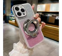 HAONANDE Étui Magnétique Paillettes pour Honor 600 Lite, Housse Mignon Glitter Bling Brillant de Luxe Transparente Antichoc Coque pour Filles Féminines avec Support Blanc