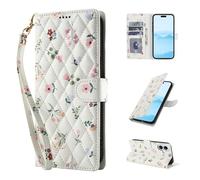 HAONANDE pour Oppo A77 4G/Oppo A77s 4G/OnePlus Nord N20 SE, Étui Portefeuille Cuir Fleuri pour Femmes, avec dragonne, Fermeture magnétique, Support, 3 Cartes, Protection 360° Fleurs Rouges