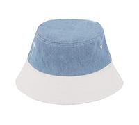 Haoohu Chapeau bob unisexe en coton multicolore grenouille chapeau de pêcheur chapeau de plage chapeau de soleil pour voyage en plein air, Bleu jean clair, Taille unique