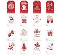 Haooryx Lot de 480 étiquettes autocollantes pour cadeaux de Noël - Flocon de neige - Autocollants pour Noël - Fournitures de décoration (rouge et blanc)