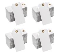 Haopeuk Lot de 800 étiquettes en papier avec trou de renfort et cordon de fixation, 800 étiquettes en papier à suspendre avec corde élastique