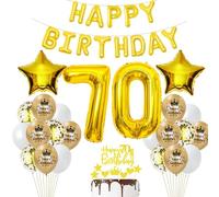Haosell Ballon 70 ans Anniversaire Doré Ensemble de ballons 18 pièces Adultes Unisexes-Adultes