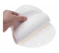 HAOSHICS Lot de 100 doublures rondes en papier parchemin perforé en bambou pour friteuse à air, panier à vapeur, cuisson à gâteaux, cheesecakes, faitout et presse à tortilla (16 cm)