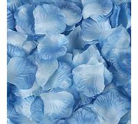 HAOSHICS Lot de 1200 pétales de rose artificiels pour nuit romantique, décoration florale de mariage, fête, événements (bleu)
