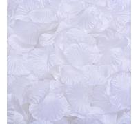 HAOSHICS Lot de 1200 pétales de rose artificiels pour nuit romantique, décoration florale de mariage, fête, événements (blanc)