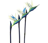 HAOSHICS Lot de 3 Fleurs artificielles en Soie pour Maison, Bureau, Table de Mariage, Centre de Table (Taille L, Bleu)