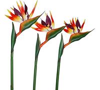 HAOSHICS Lot de 3 Fleurs artificielles en Soie pour Maison, Bureau, Table de Mariage, Centre de Table (Taille L, Orange)